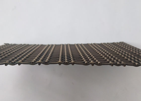 Warna Perunggu 3.6mm Stainless Steel Crimped Wire Mesh Dekoratif Woven