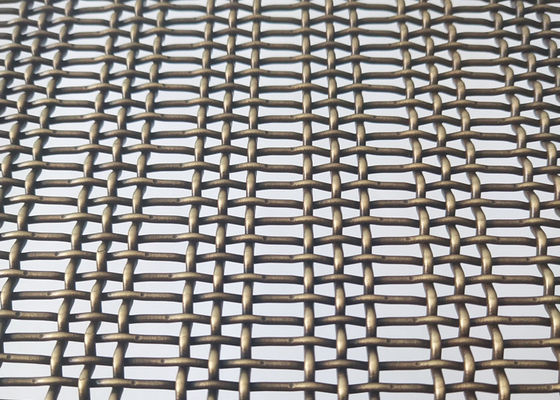 Warna Perunggu 3.6mm Stainless Steel Crimped Wire Mesh Dekoratif Woven
