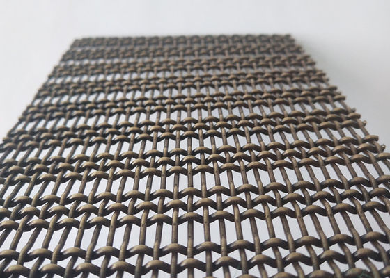 Warna Perunggu 3.6mm Stainless Steel Crimped Wire Mesh Dekoratif Woven