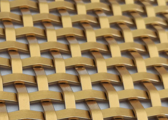 Stainless Steel 2.5mm Dekoratif Woven Wire Mesh Panel Untuk Kabinet