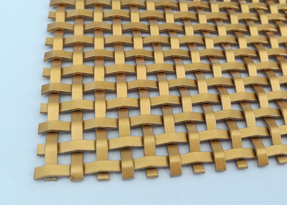 Stainless Steel 2.5mm Dekoratif Woven Wire Mesh Panel Untuk Kabinet