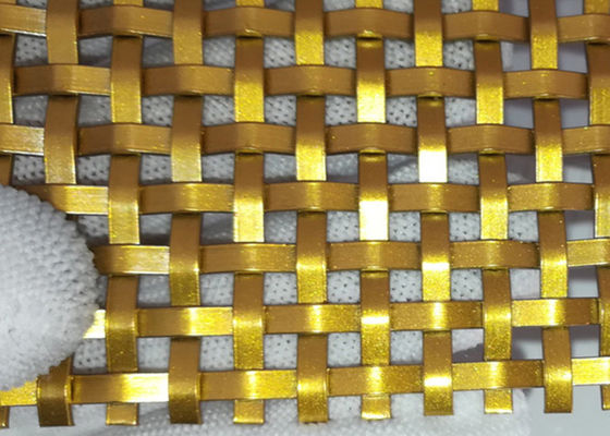 Stainless Steel 2.5mm Dekoratif Woven Wire Mesh Panel Untuk Kabinet
