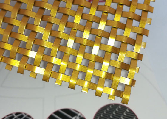 Stainless Steel 2.5mm Dekoratif Woven Wire Mesh Panel Untuk Kabinet