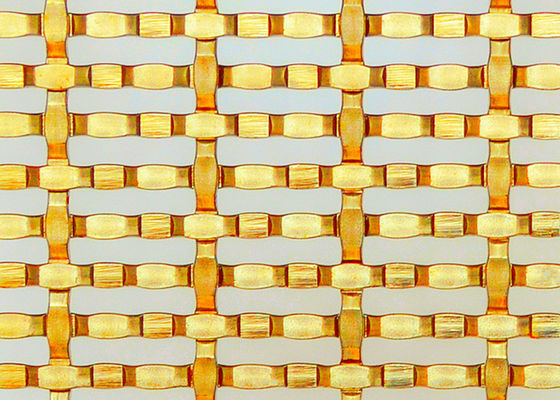 Golden Stainless Steel Arsitektur Mesh Dekoratif Woven Wire Untuk Pembagi Ruang