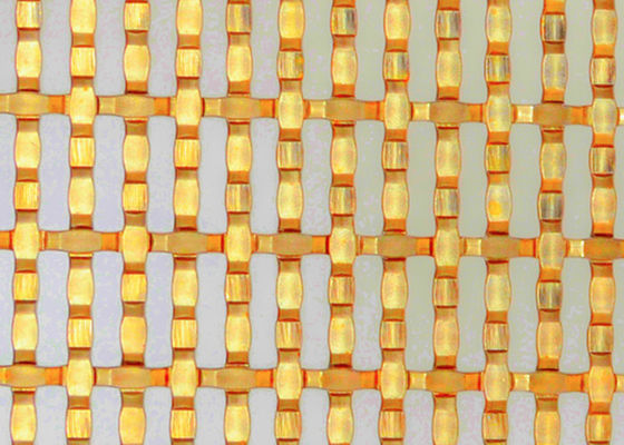 Golden Stainless Steel Arsitektur Mesh Dekoratif Woven Wire Untuk Pembagi Ruang
