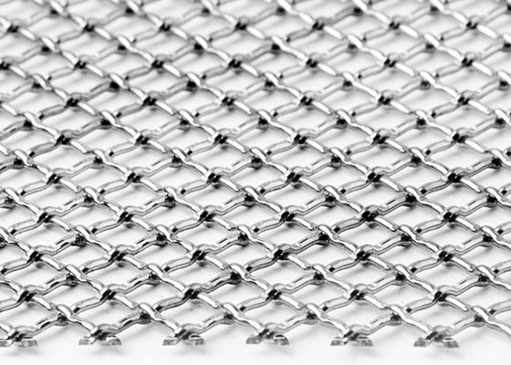 Stainless Steel Woven Lock Crimp Wire Mesh Dekoratif Kisi-kisi Ketahanan Korosi