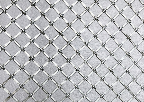 Dekorasi Logam Ss302 Lock Crimp Wire Mesh Alkali Resistance Untuk Langit-Langit Dan Gerbang