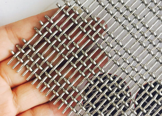 Interior Woven Ss 316 Metal Steel Crimped Wire Mesh Dekorasi Fasad Bangunan