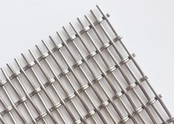 Bahan Bangunan Dekorasi Kunci Crimp Wire Mesh Industrial Metal Cladding