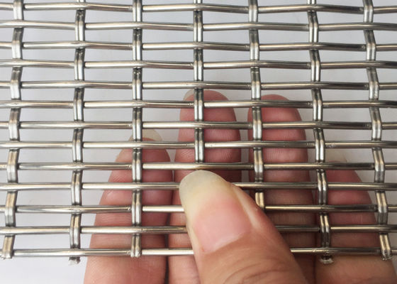 Bahan Bangunan Dekorasi Kunci Crimp Wire Mesh Industrial Metal Cladding