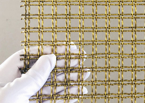 Kuningan Ganda Tahan Panas Kunci Crimp Wire Mesh Untuk Pagar Dekoratif