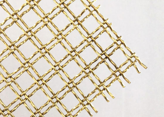 Kuningan Ganda Tahan Panas Kunci Crimp Wire Mesh Untuk Pagar Dekoratif