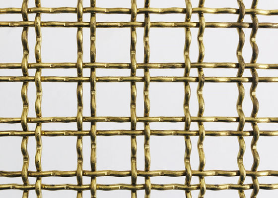 Kuningan Ganda Tahan Panas Kunci Crimp Wire Mesh Untuk Pagar Dekoratif