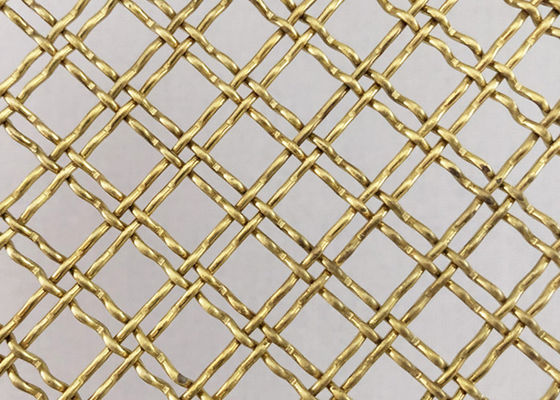 Kuningan Ganda Tahan Panas Kunci Crimp Wire Mesh Untuk Pagar Dekoratif