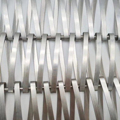 Baja tahan karat 0.5mm Helical Wire Mesh Untuk Tirai Partisi