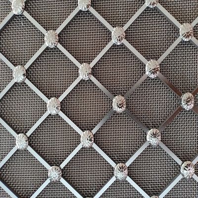 Logam Arsitektur Woven Wire Mesh stainless steel Woven Wire Mesh Grille Untuk dekorasi kabinet