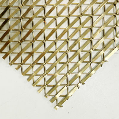 8.75kgs/m2 Dekoratif Wire Mesh Grilles dengan 49% Area Pembukaan di stainless steel