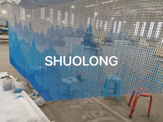 Ukuran 90x210cm Chain Link Wire Mesh Curtain Ukuran untuk penghalang keamanan komersial