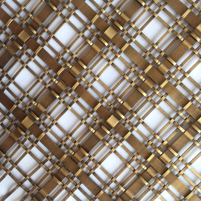 Panel Jaring Kawat Tenun Dekoratif Campuran Strip 3mm Dan 10mm 7.8kg Per Meter Persegi