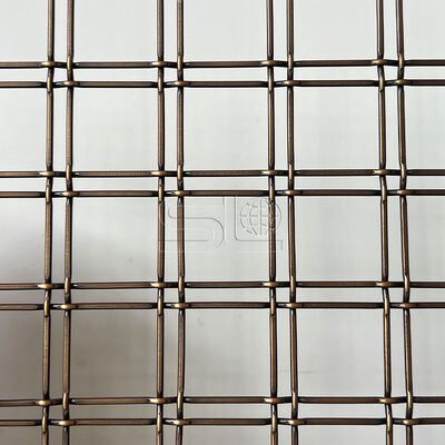 Antique Bronze Crimped Wire Arsitektur Woven Wire Mesh Berlian Open Weave