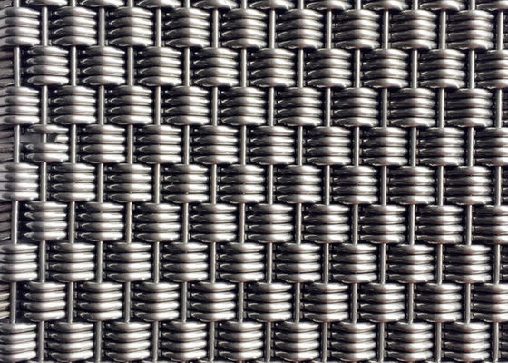Partisi Dekoratif Woven Wire Mesh Panel AISI 316L Warna Alami
