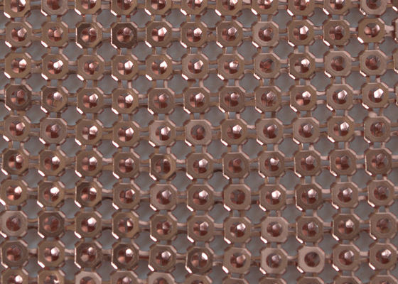 4mm Dia Woven Aluminium Metal Payet Kain Antiwear Dekorasi Partisi Cladding