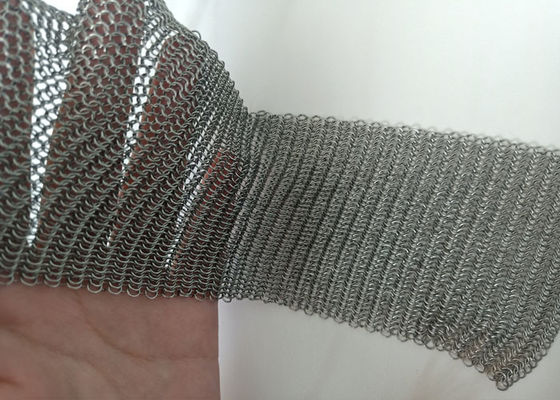 Dekoratif Chainmail Ring Mesh Tirai Layar Bangunan Fasad Warna Alami